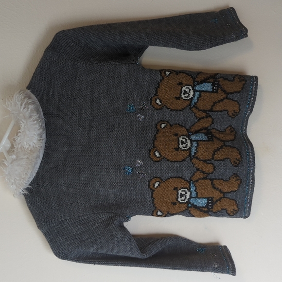 Christmas Vintage Teddy Bear Sweater Size Kids 5/6 - Picture 2 of 12